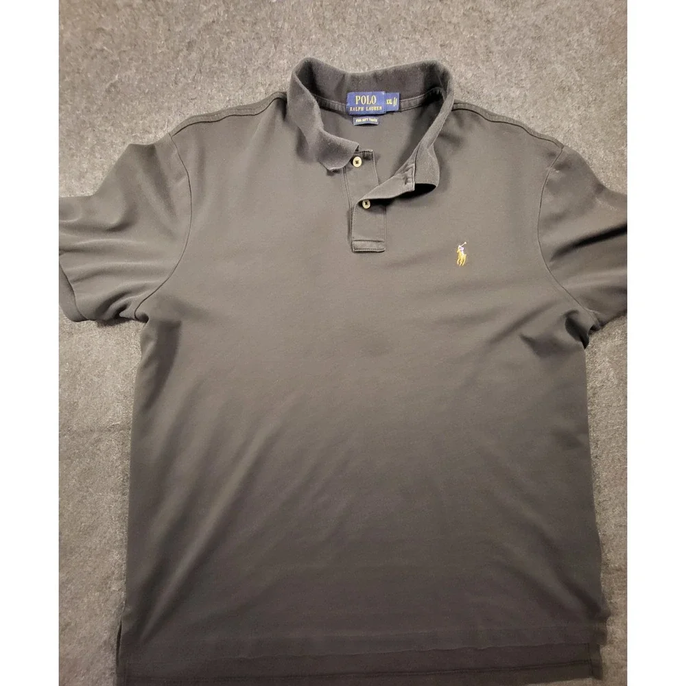 Ralph Lauren Polo Shirt Mens XXL Black Short Sleeve Classic Flesh Pony